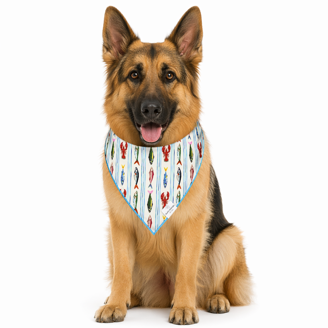 Coastal Fish Striped Dog Bandana
