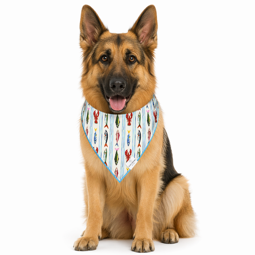 Coastal Fish Striped Dog Bandana