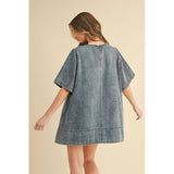 Washed Denim Mini Dress