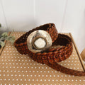 NEPTUNE NARROW BROWN LEATHER BELT