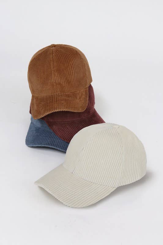 FWCAP114 - Solid Corduroy Fall Winter Baseball Hat