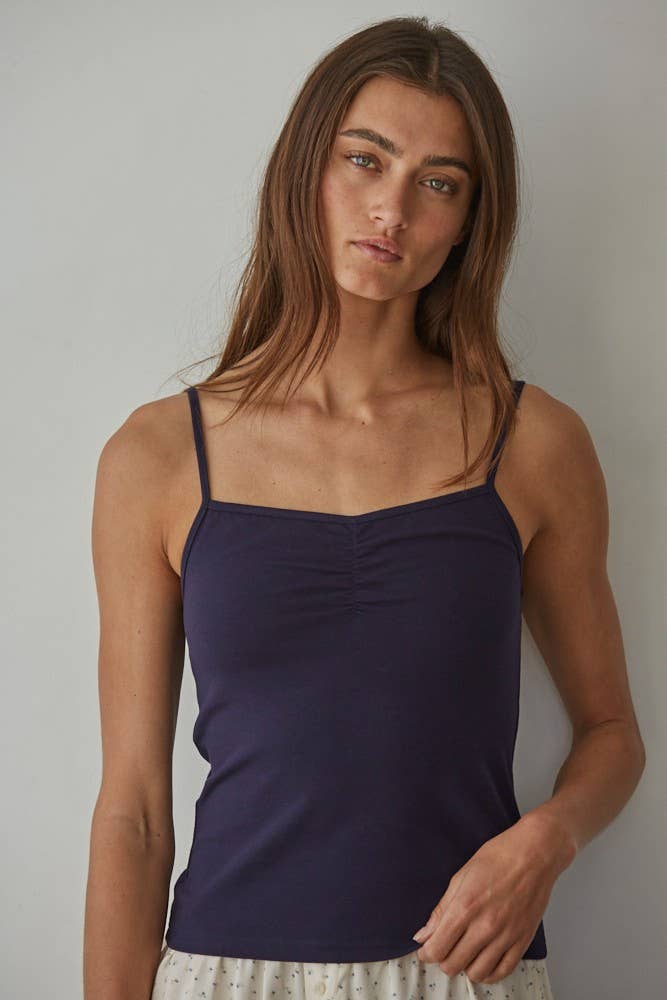 Knit Cotton Spandex Jersey V-Neck Cami Top