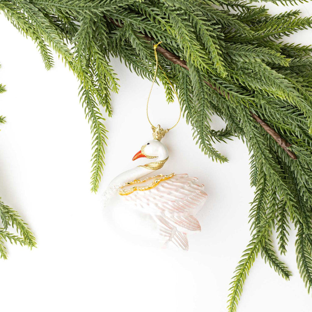 Swan Boxed Glass Ornament