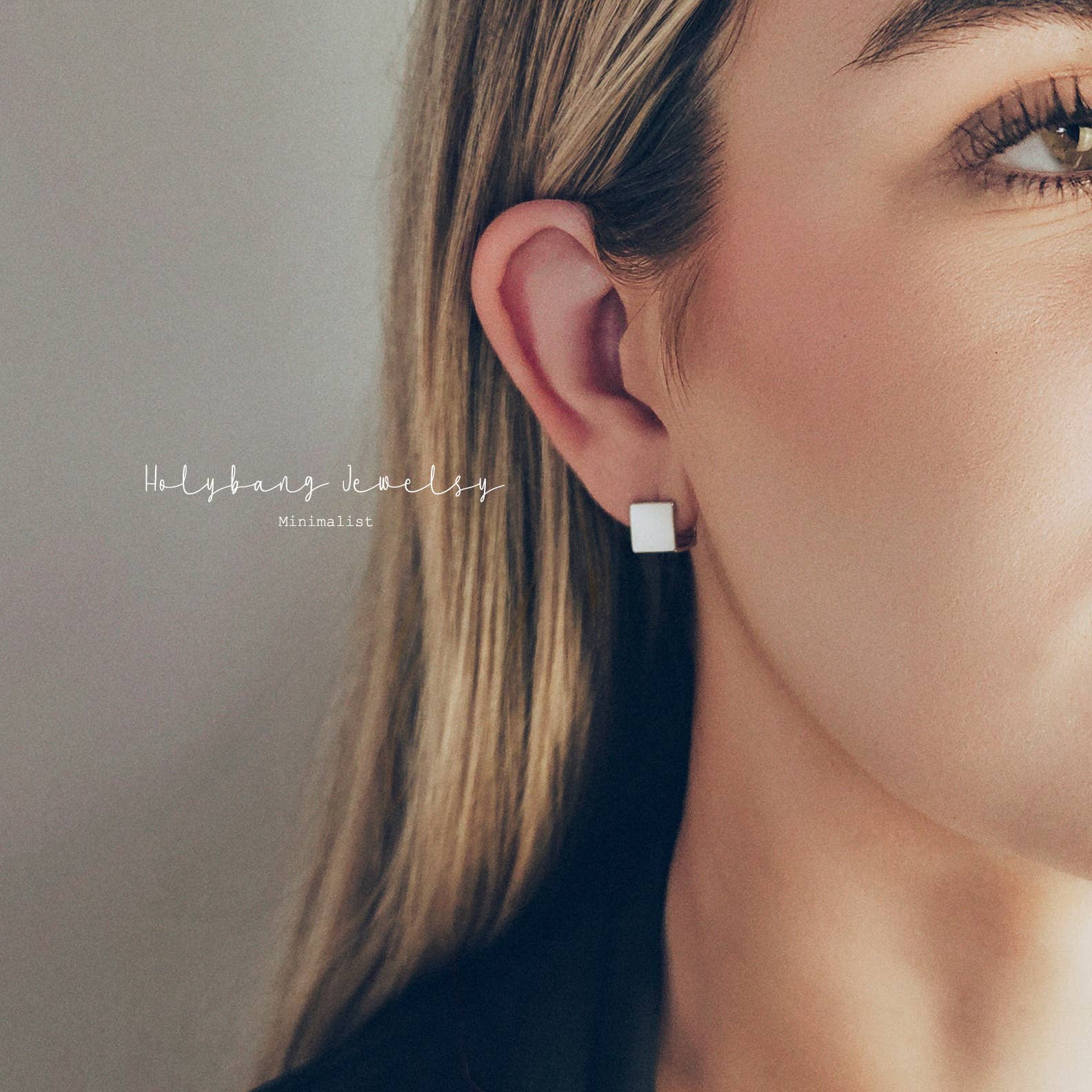 SQUARE HUGGIE EARRINGS