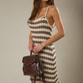 SLEEVELESS STRIPE KNIT DRESS