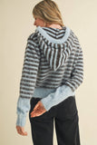Striped Hoodie Sweater Cardigan