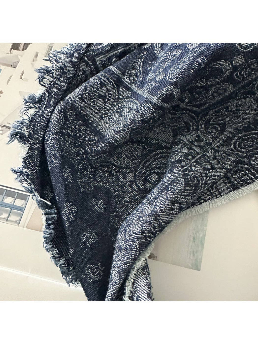 Unisex Vintage Frayed Triangle Scarf