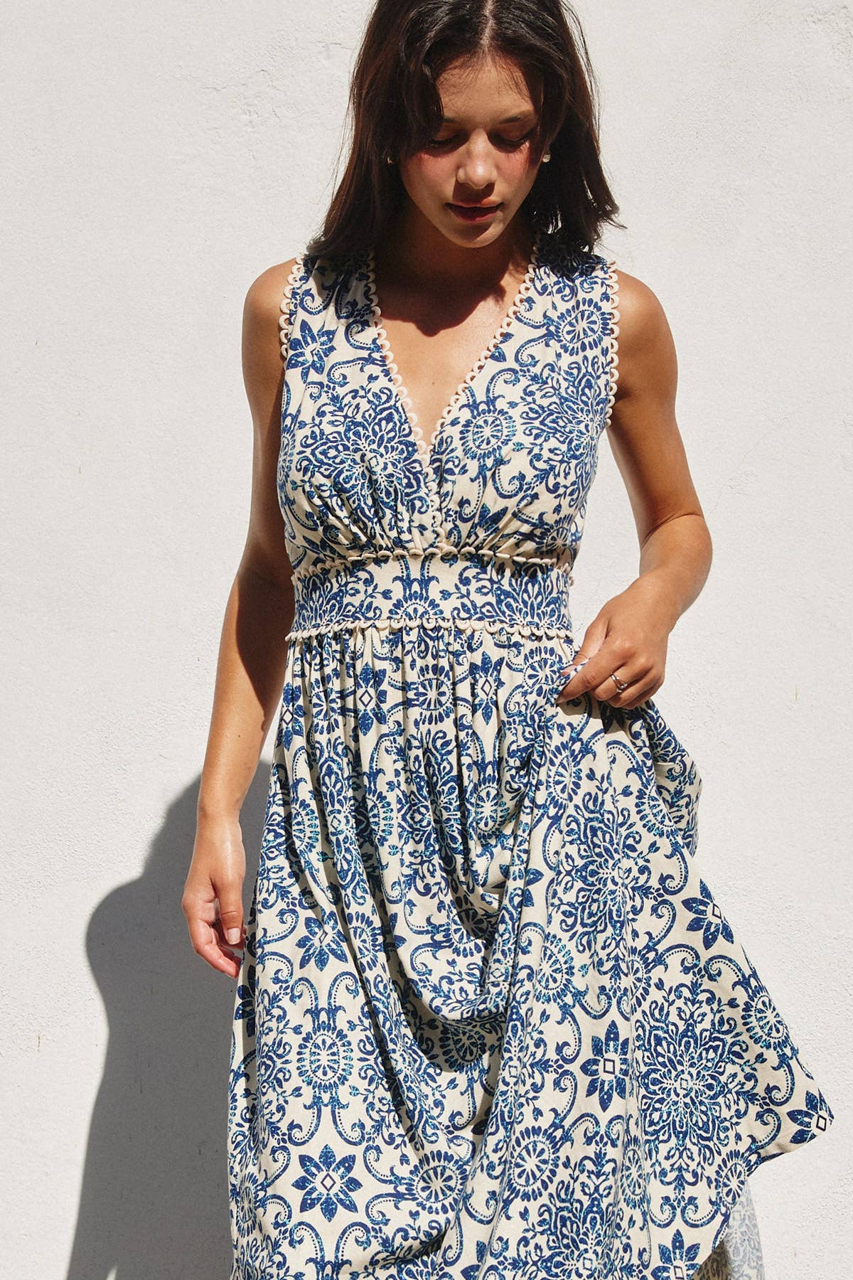 Summer In Capri Scalloped Lace Maxi Dress