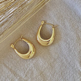 U Shaped Hoop Earrings 18k gold plated over SS waterproof