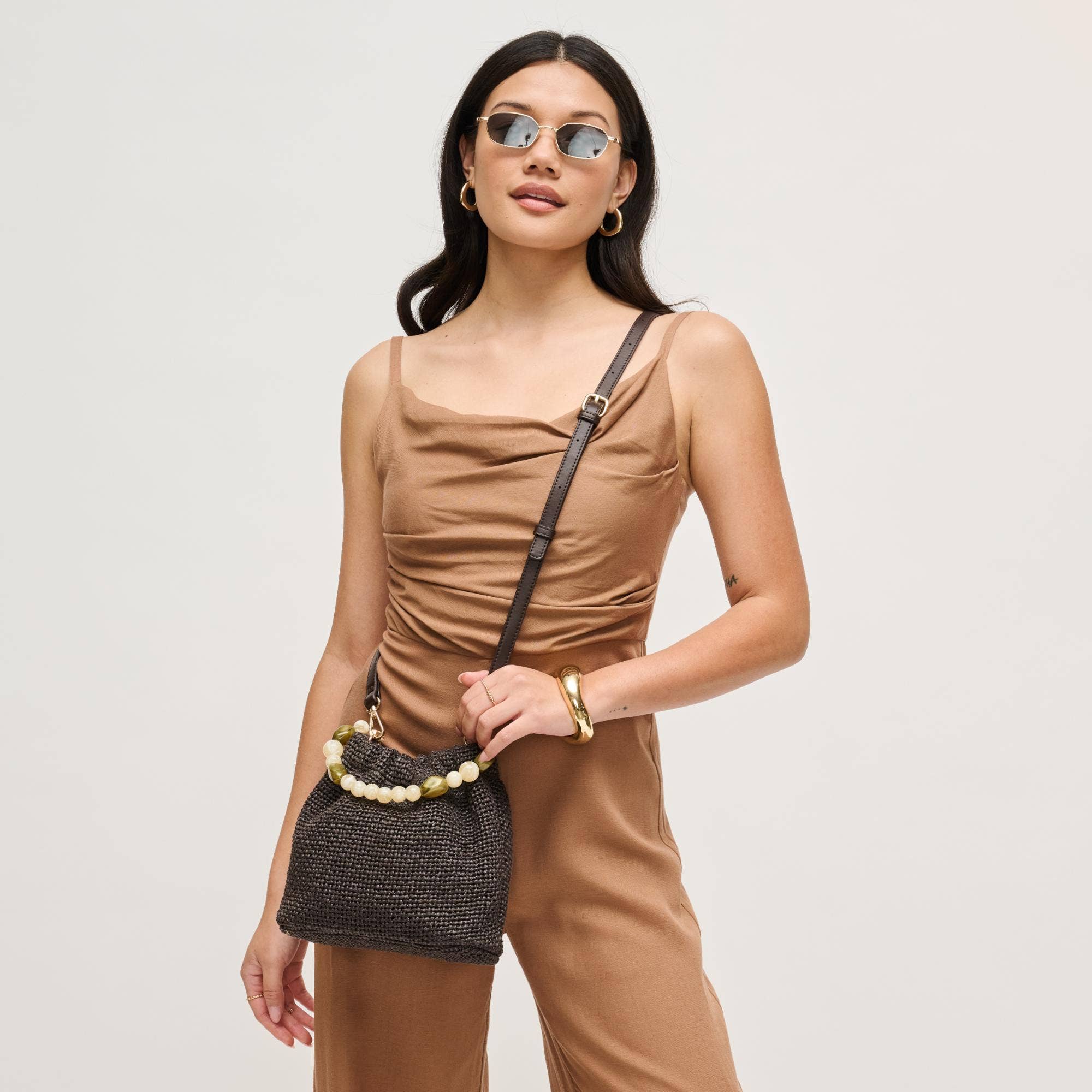 Emery Beaded Handle Crossbody Bag
