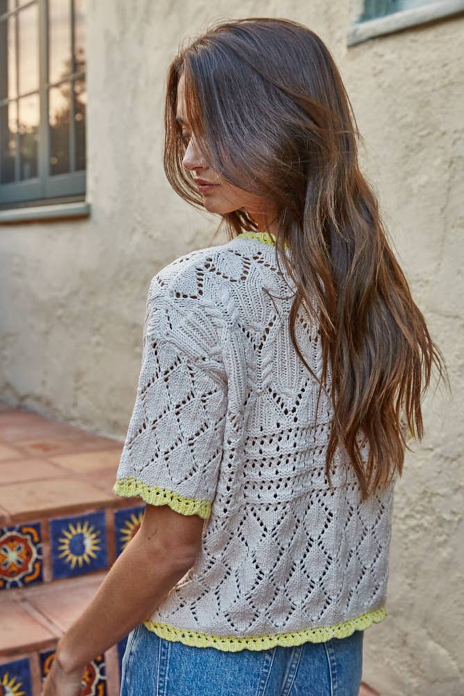 Crochet Short Sleeve Sweater