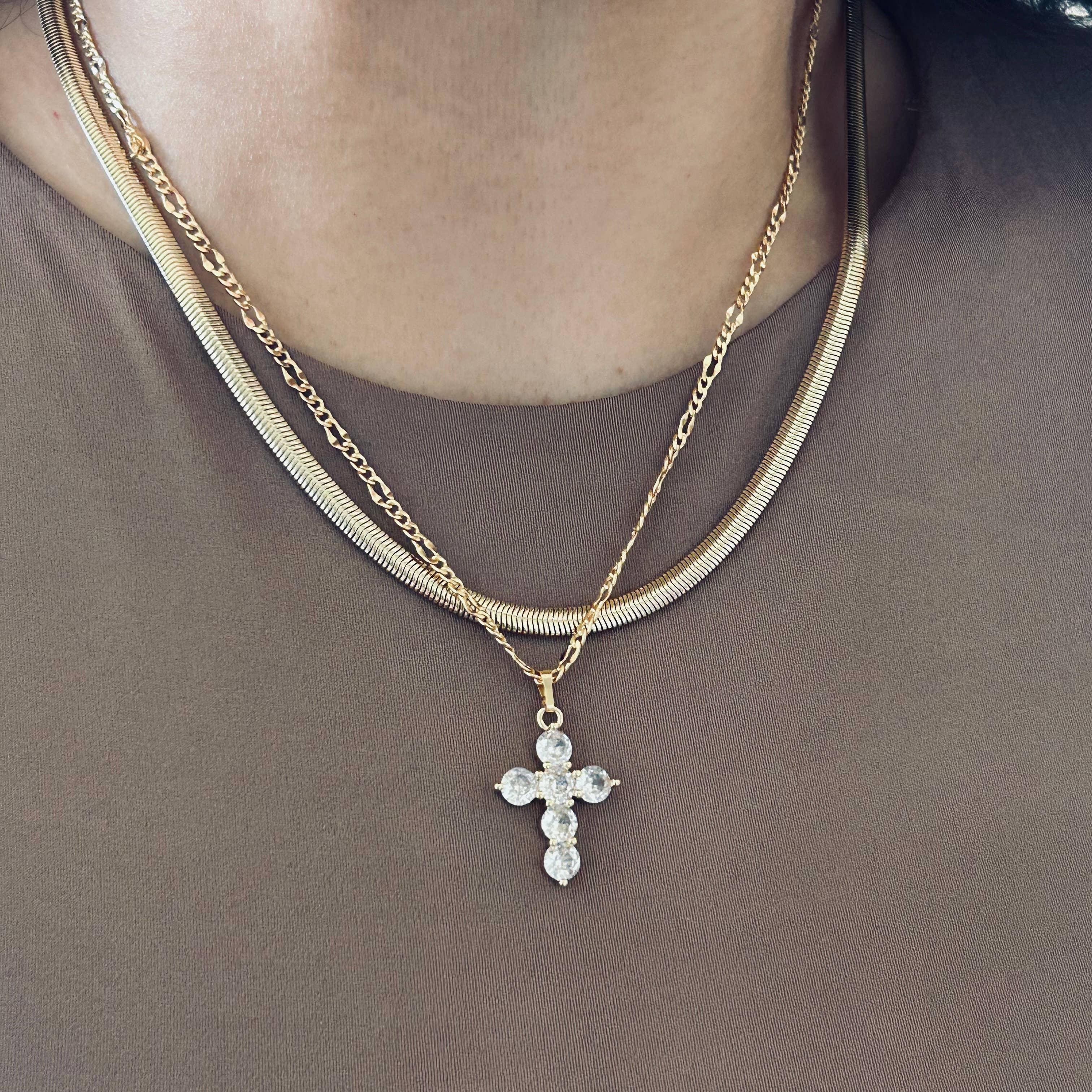 Snake chain herringbone flat link necklace gold filled 