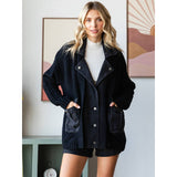 Knit Body Denim Layerd Jacket