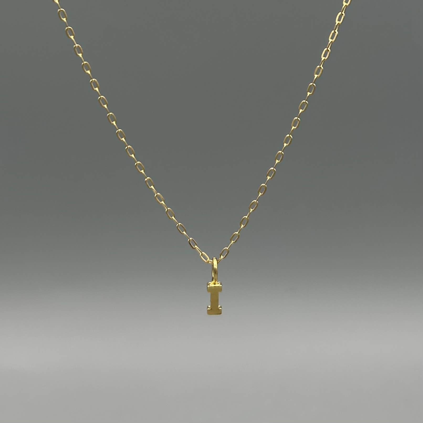 Gold Block Letter Necklace