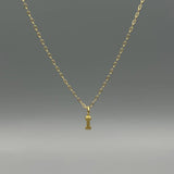 Gold Block Letter Necklace