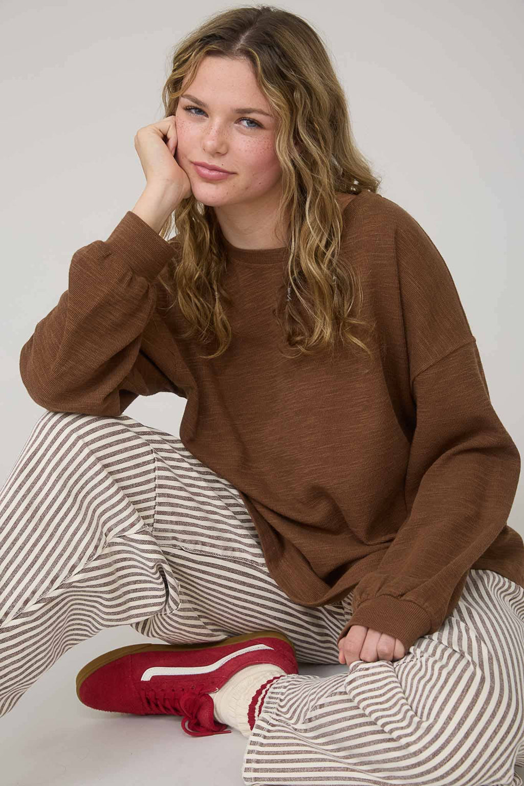 Drop Shoulder Knit Top