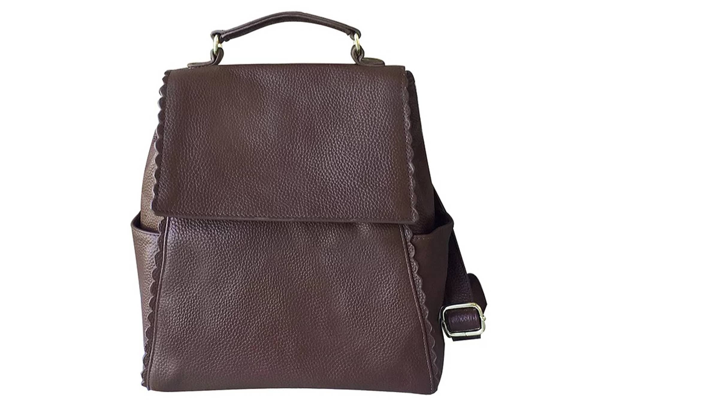 Top grain cowhide leather back pack crossbody shoulder bag