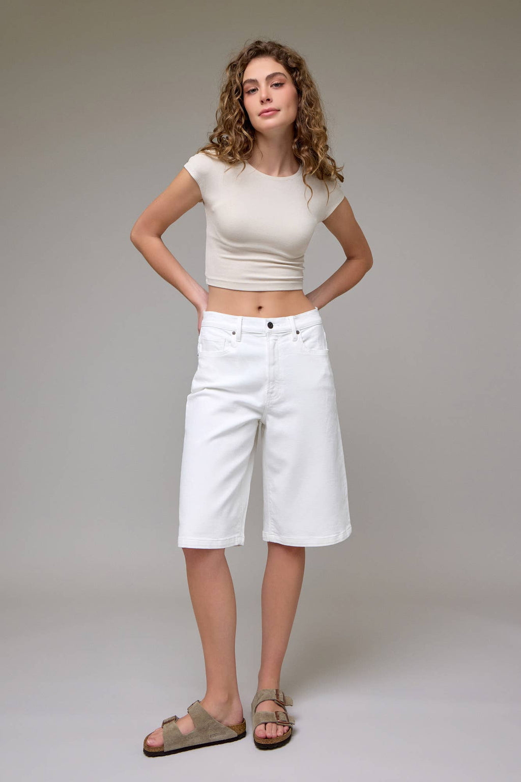 Pearl Wash Baggy Stretch Shorts