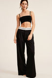 Minimalistic Contrast Waistband Pleated Trouser Pants