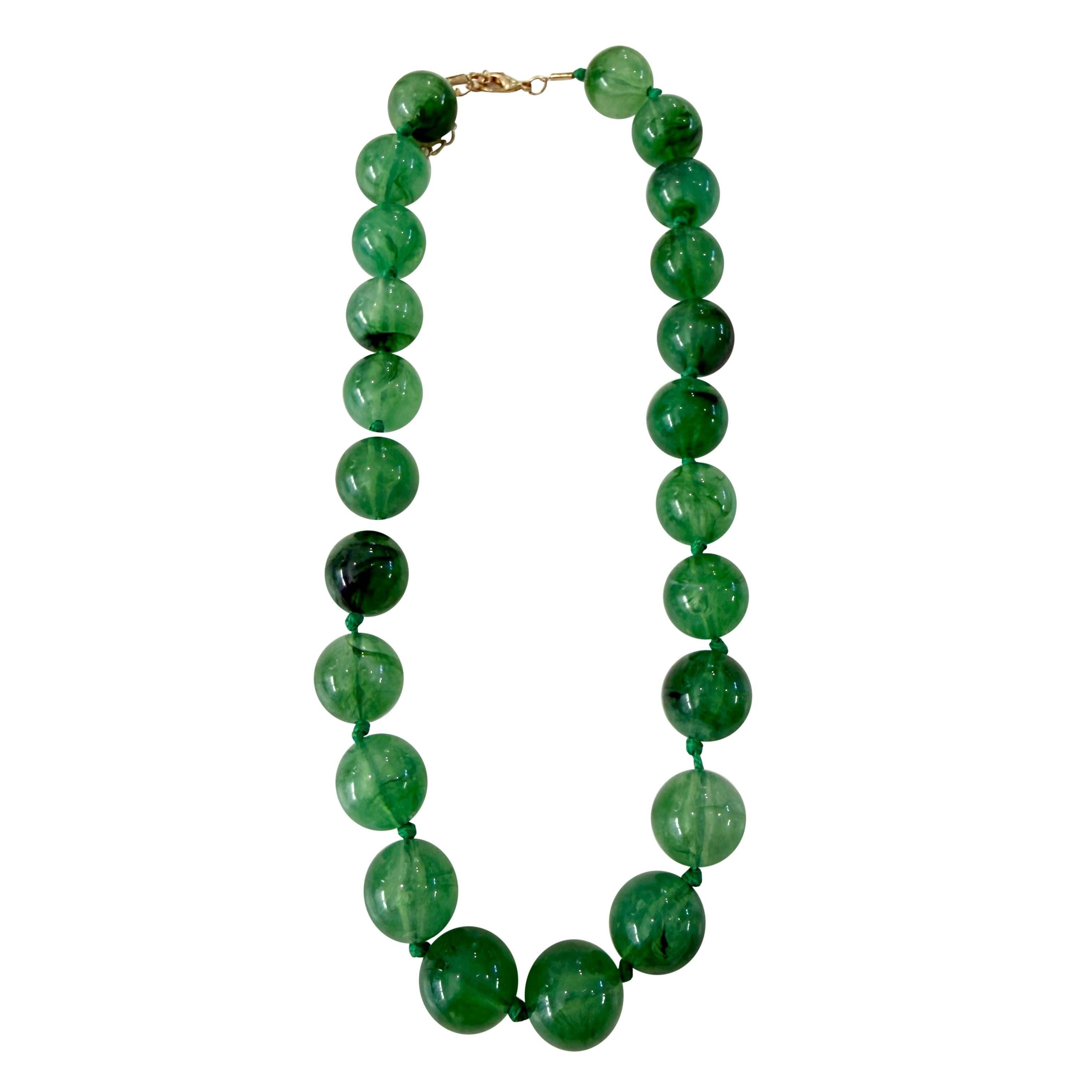 Mabry Chunky Beaded Necklace- Green