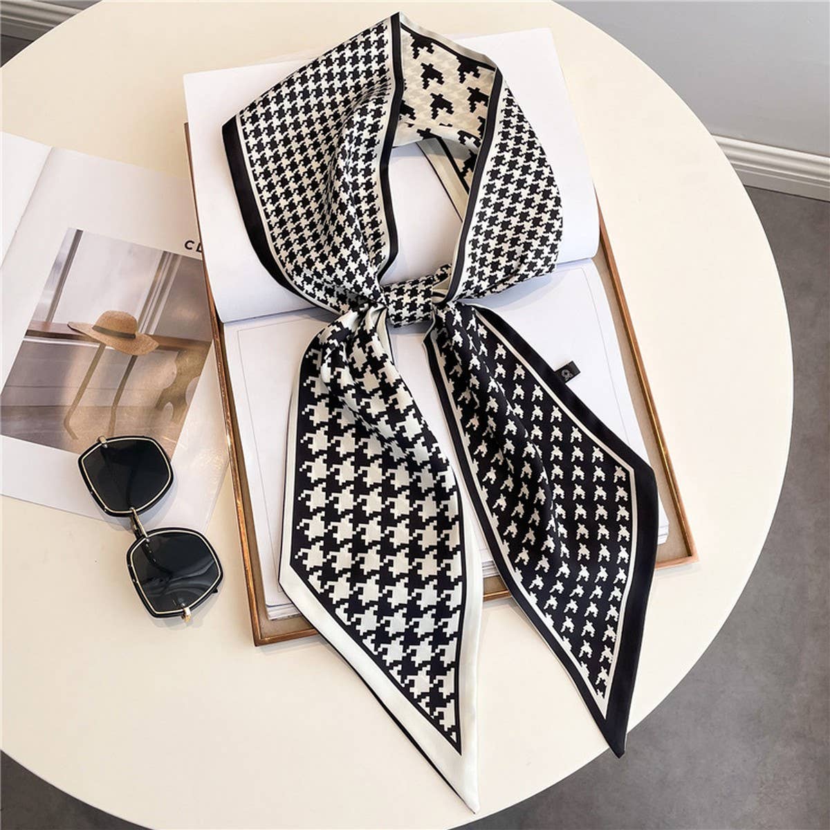 Skinny Silk Scarf for Hair, Neck or Bag Wrap_CWASC1512🎗️