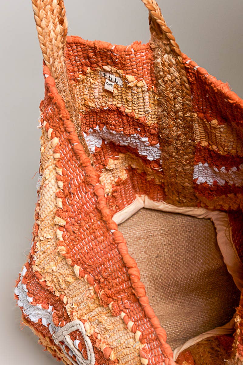 Beach Letter Woven Braided Tote Bag