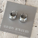 Hoop earrings rhodium plated thick hoop earrings chunky