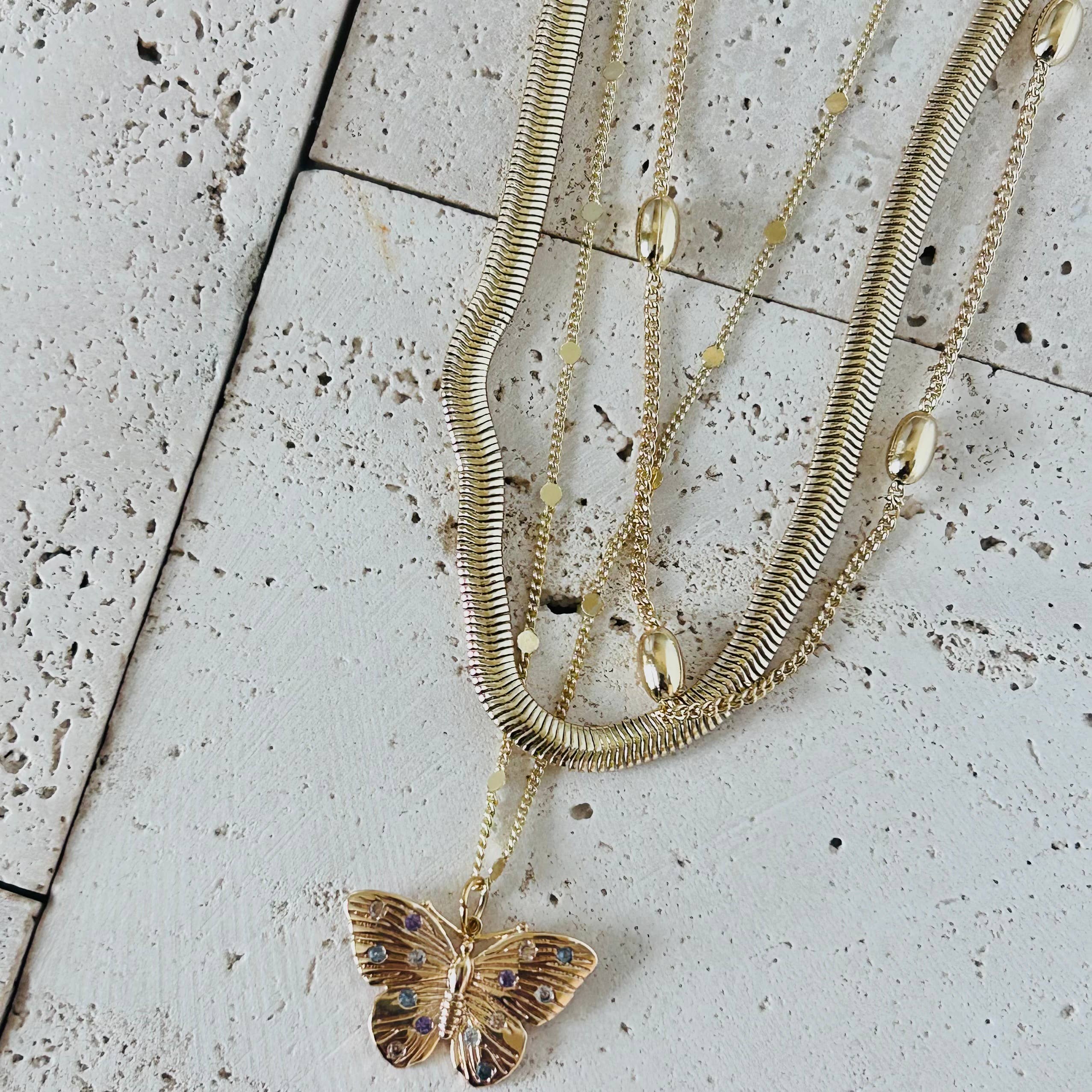 Snake chain herringbone flat link necklace gold filled 