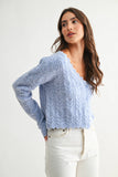 Scallop Hem Cable Knit Cardigan