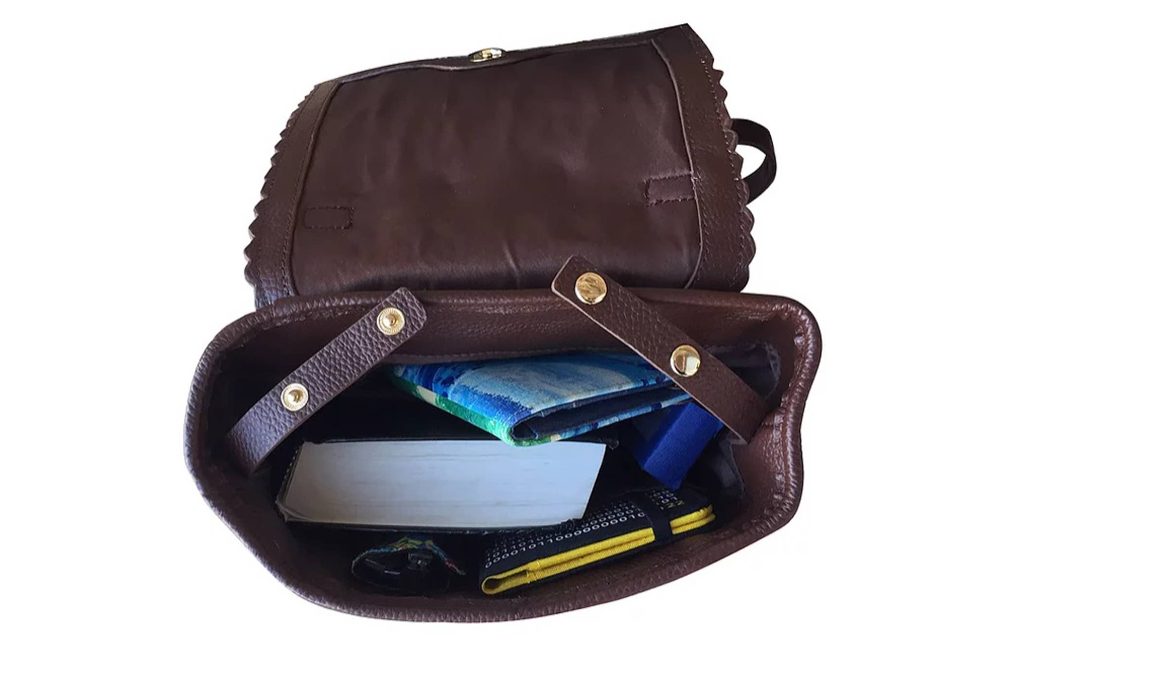 Top grain cowhide leather back pack crossbody shoulder bag