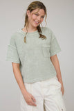 WASHED RIBBED SHORT SLEEVE TEE WITH POCKET (PRE-ORDER)