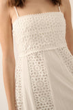 Lace and Crepe Paneled Maxi Dress
