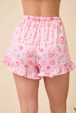 Christmas Print Pajama Set With Contrast Binding