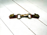 Bronze Buckle & Dark Brown Leather Cinch Clip for Clothing