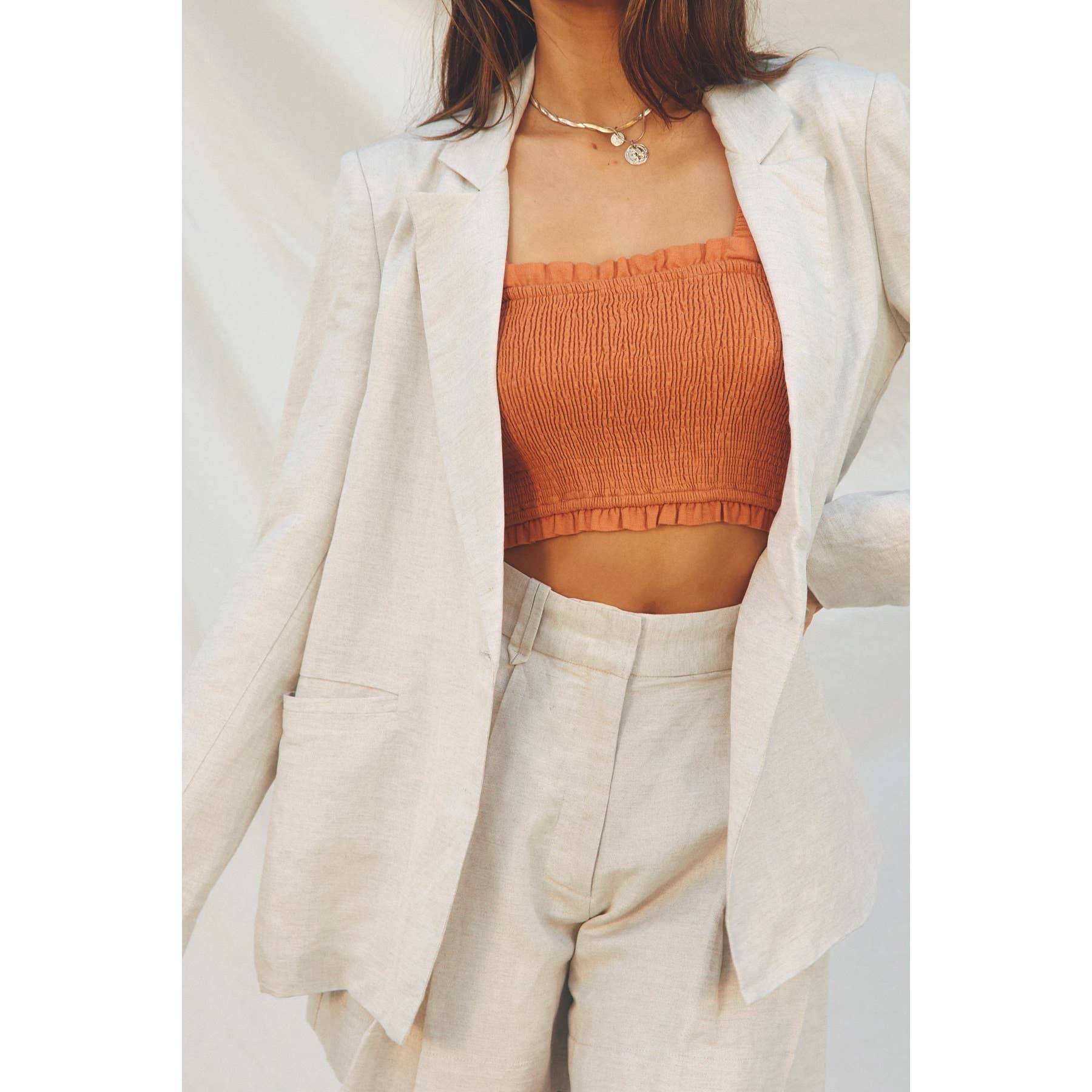 Linen Blend Classic Fit Blazer