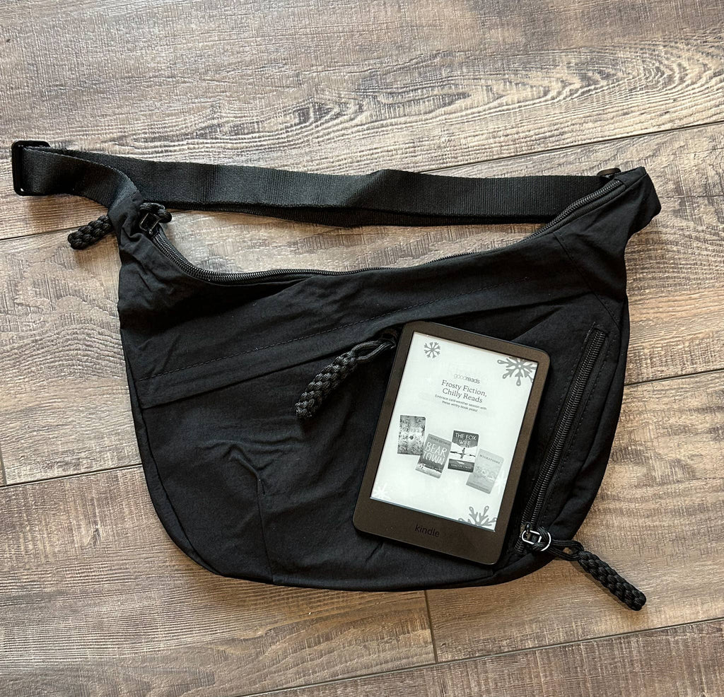 Large Nylon Crescent 3 Zipper Bag