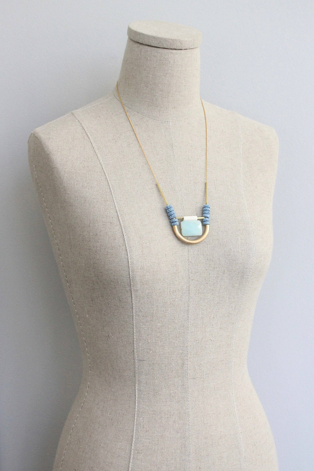 Amazonite & Lava Bead Necklace