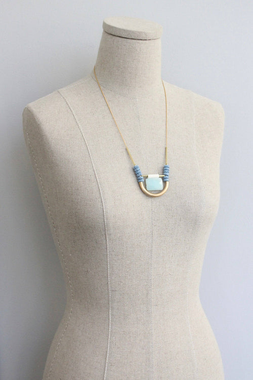 Amazonite & Lava Bead Necklace
