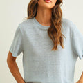 STRIPE SLUB SHORT SLEEVE TOP