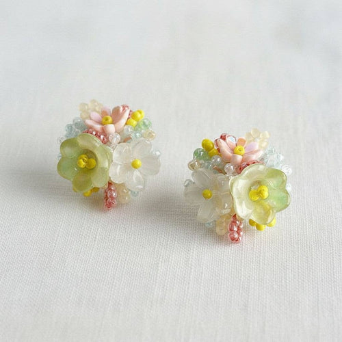 Colorful Floral Design Drop Earrings