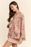 Floral Print Denim Long Sleeve Jacket