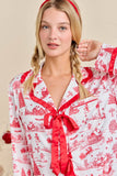 Christmas Toile Printed Pajama Set