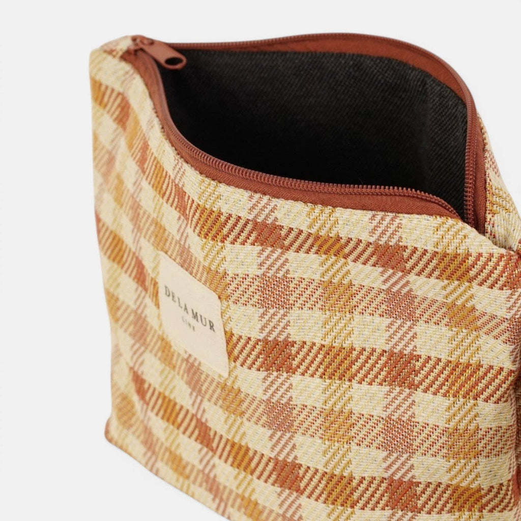 Zia Gingham Jacquard Large Makeup Bag