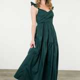 Tiered Poplin Maxi Dress