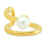 Gold Ear Cuff with Pearl Accent