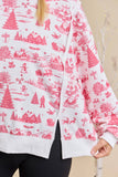 Holiday Toile Printed Oversized Top