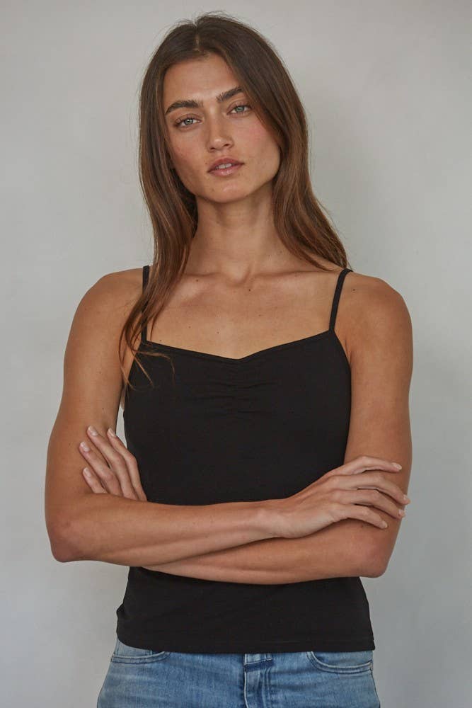 Knit Cotton Spandex Jersey V-Neck Cami Top