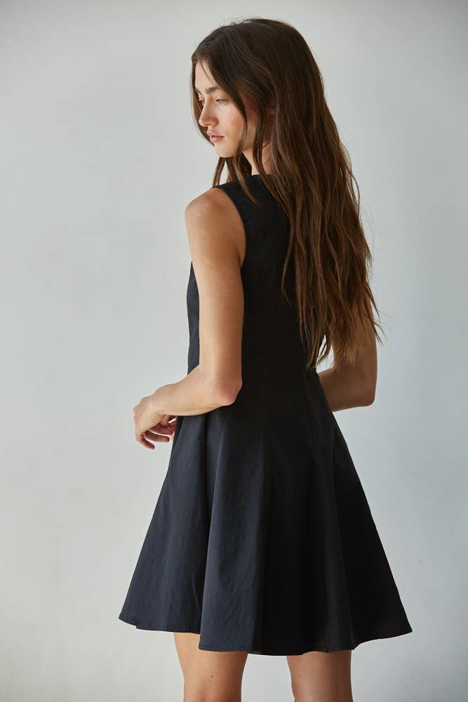 Black Flare Mini Dress