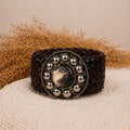 MARTE Wide Black Leather Belt