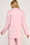 OVERSIZE SATIN BLAZER-BUBBLE PINK